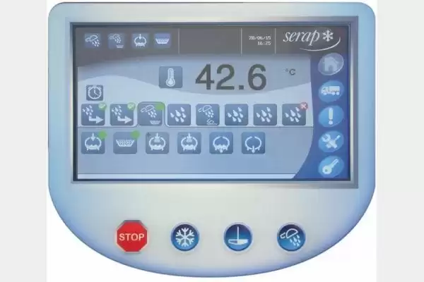 Ecran Serap First.SE cu afișaj digital pentru controlul temperaturii și setări multiple